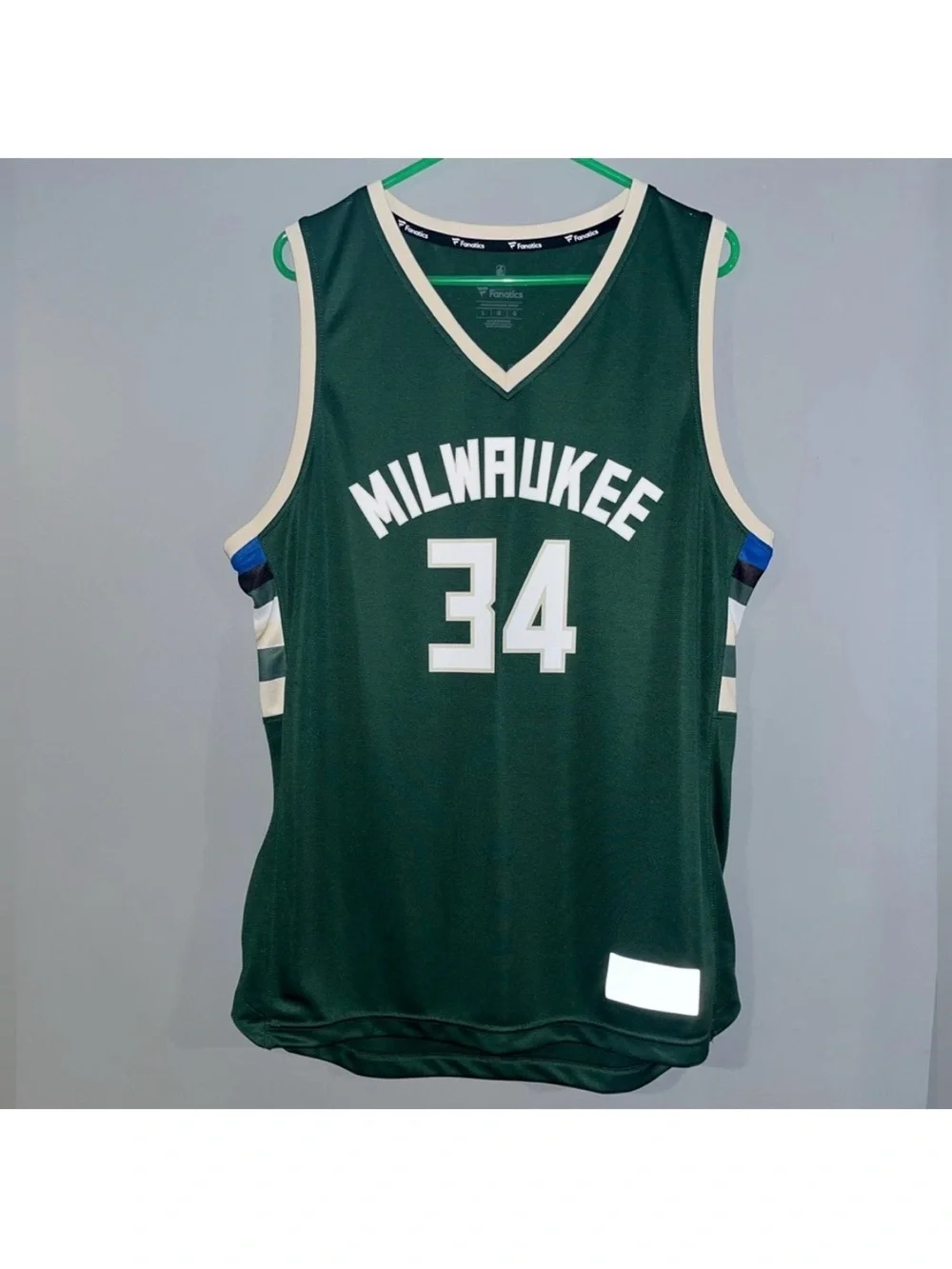 Milwaukee Bucks Giannis Antetokounmpo No. 34 Green + Cream NBA Basketball Jersey
